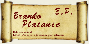 Branko Platanić vizit kartica